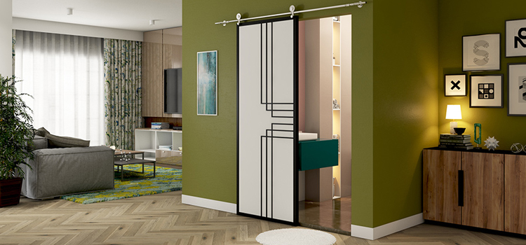 sliding bathroom door installation in Myrtle Grove